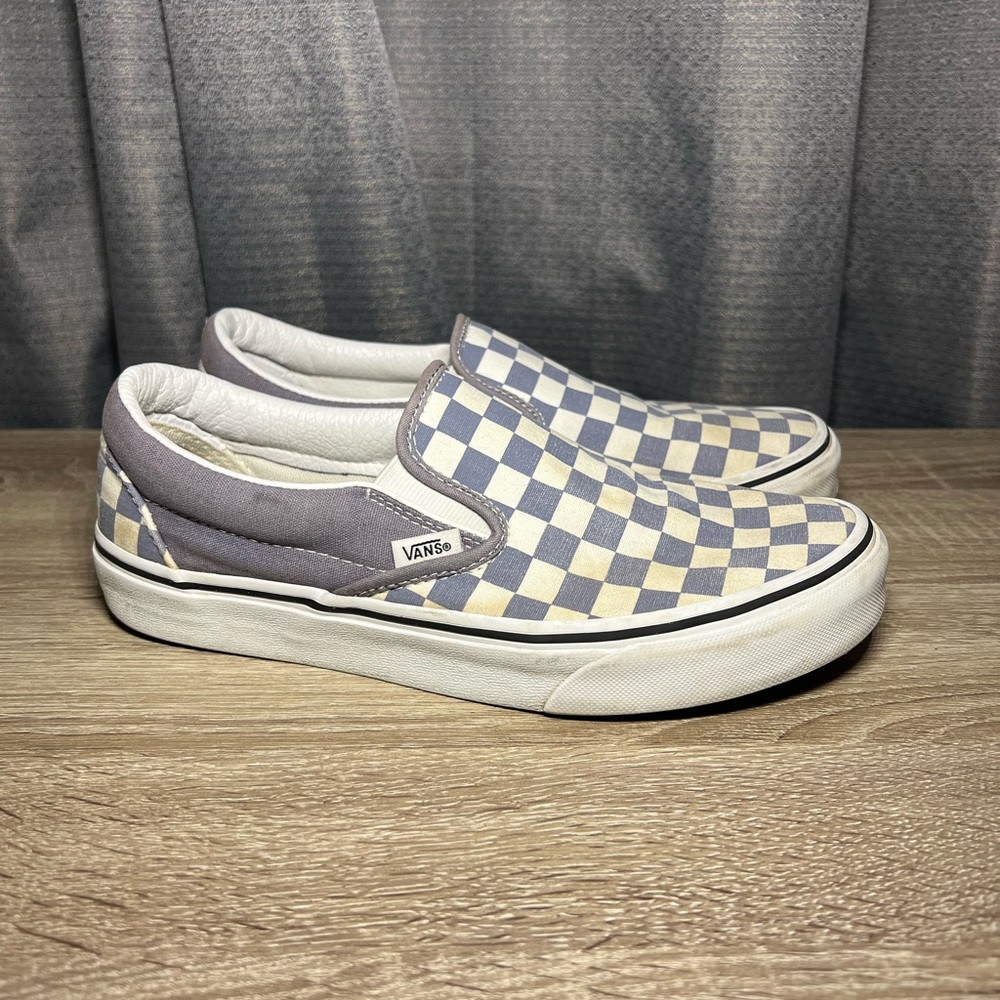 Blue/Grey checkered Vans